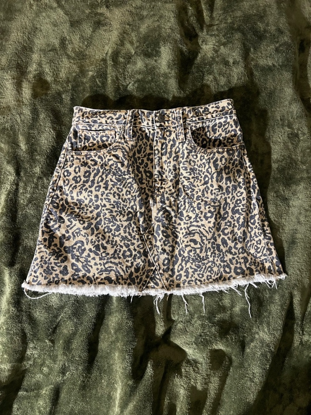 Madewell Leopard Print Mini Skirt in Beige and Black